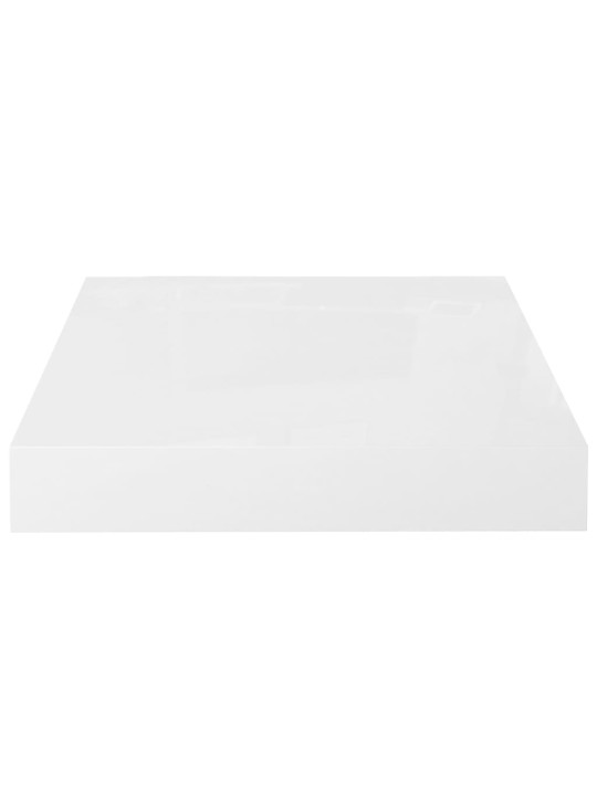 Plovoucí nástěnné police 4 ks lesklé bílé 23x23,5x3,8 cm MDF