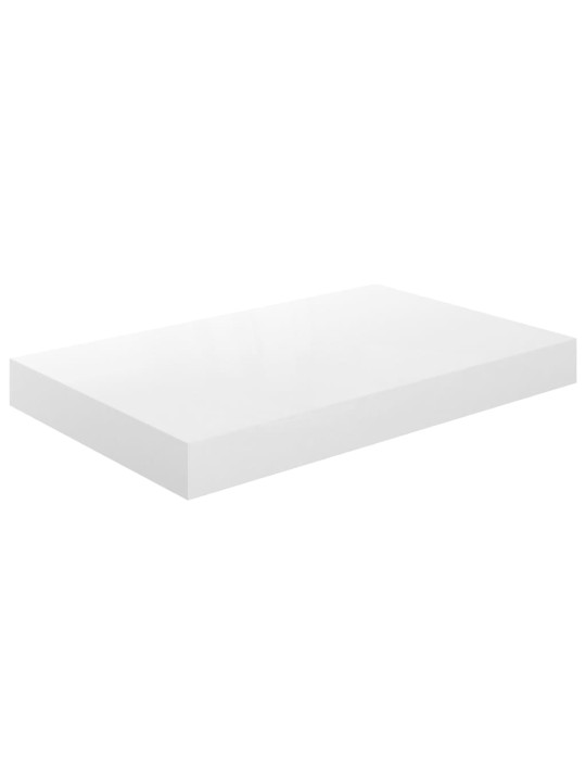 Plovoucí nástěnné police 4 ks bílé vysoký lesk 40x23x3,8 cm MDF