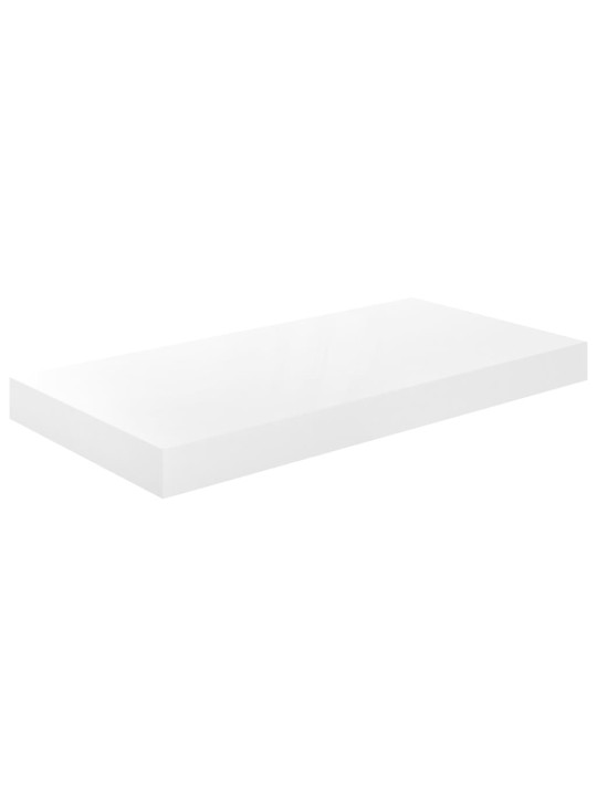 Plovoucí nástěnné police 4 ks bílé vysoký lesk 50x23x3,8 cm MDF