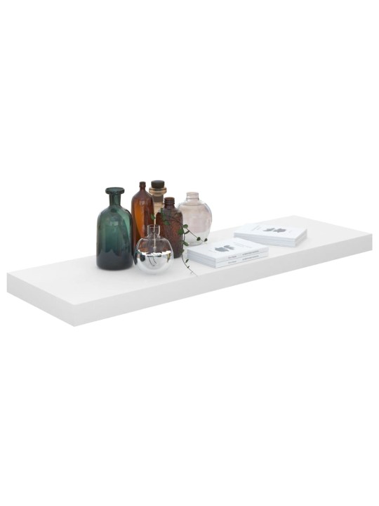 Plovoucí nástěnné police 2 ks lesklé bílé 80x23,5x3,8 cm MDF