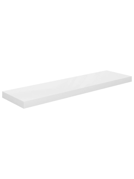 Plovoucí nástěnná police bílá vysoký lesk 90x23,5x3,8 cm MDF