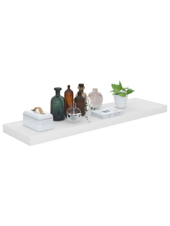 Plovoucí nástěnné police 4 ks lesklé bílé 90x23,5x3,8 cm MDF