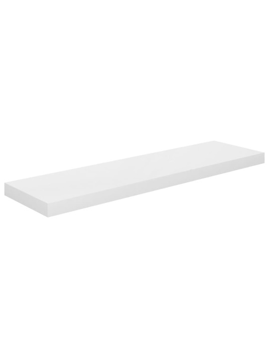 Plovoucí nástěnné police 4 ks lesklé bílé 90x23,5x3,8 cm MDF