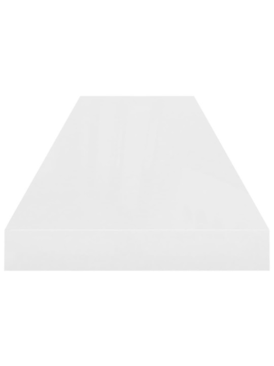 Plovoucí nástěnné police 4 ks lesklé bílé 90x23,5x3,8 cm MDF