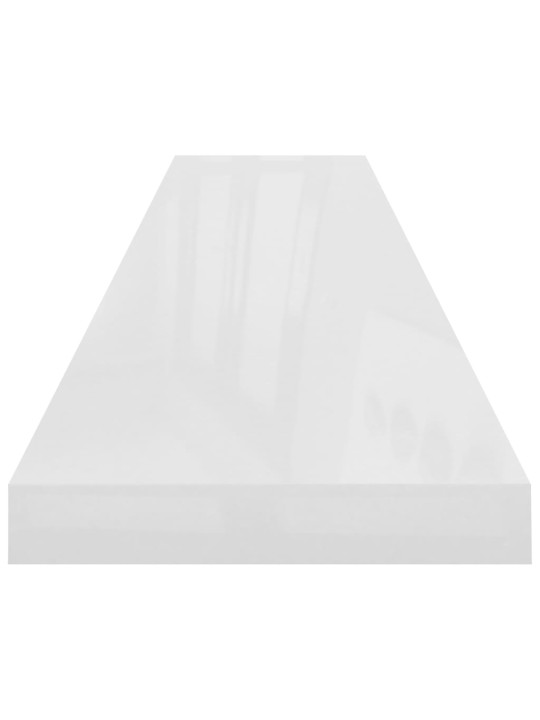 Plovoucí nástěnná police bílá vysoký lesk 120x23,5x3,8 cm MDF
