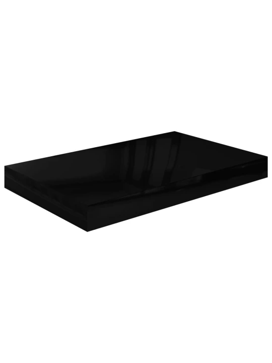 Plovoucí nástěnné police 2 ks lesklé černé 40 x 23 x 3,8 cm MDF
