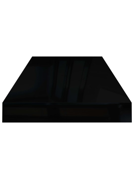 Plovoucí nástěnná police černá vysoký lesk 60x23,5x3,8 cm MDF