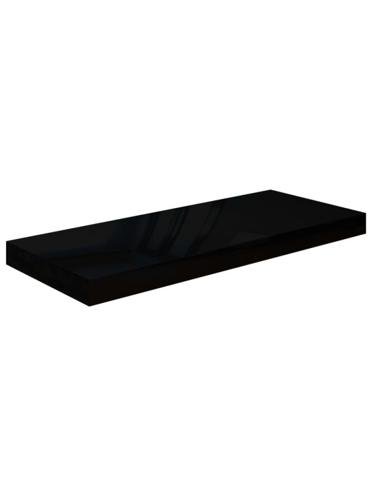 Plovoucí nástěnné police 2 ks lesklé černé 60x23,5x3,8 cm MDF
