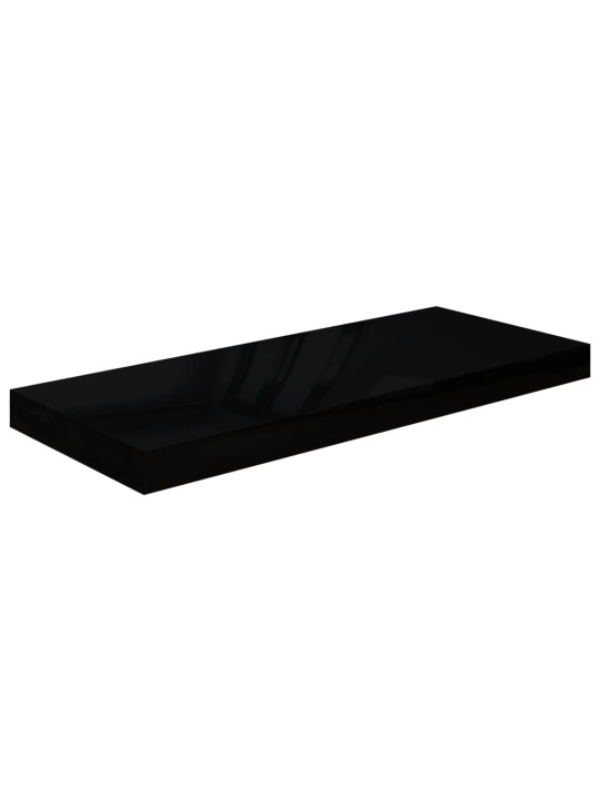 Plovoucí nástěnné police 4 ks lesklé černé 60x23,5x3,8 cm MDF