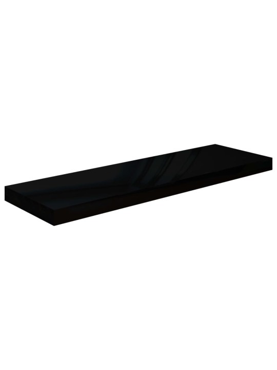 Plovoucí nástěnné police 2 ks lesklé černé 80x23,5x3,8 cm MDF