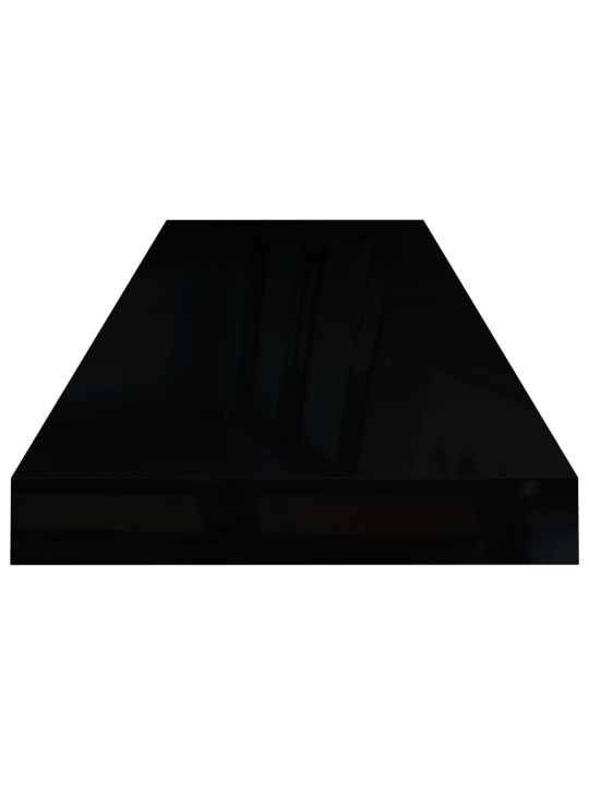 Plovoucí nástěnné police 4 ks lesklé černé 80x23,5x3,8 cm MDF