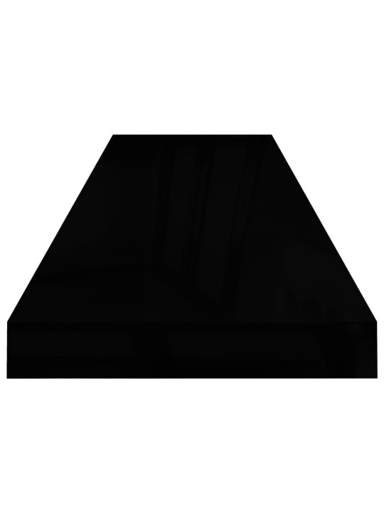 Plovoucí nástěnné police 4 ks lesklé černé 90x23,5x3,8 cm MDF