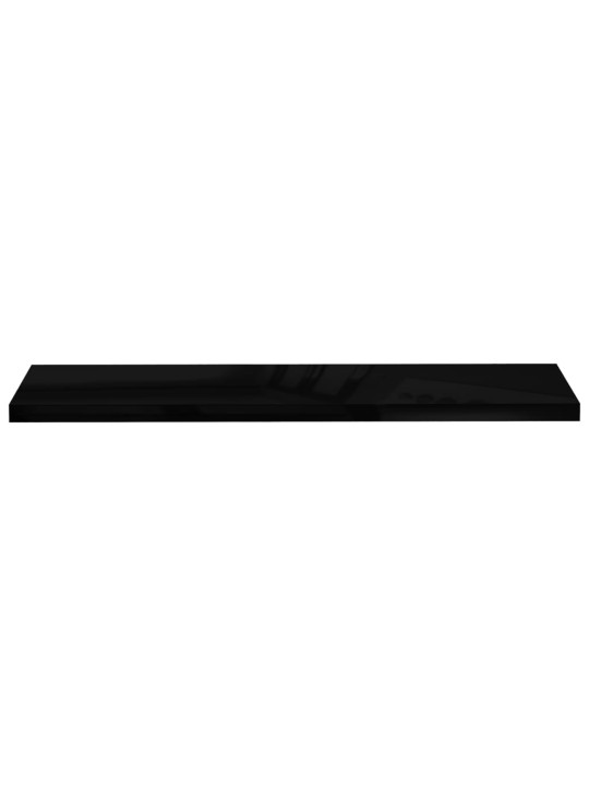 Plovoucí nástěnná police černá vysoký lesk 120x23,5x3,8 cm MDF