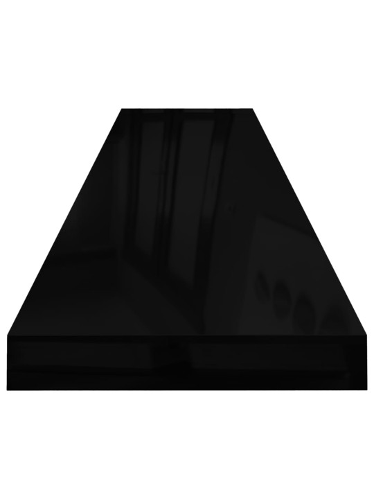 Plovoucí nástěnná police černá vysoký lesk 120x23,5x3,8 cm MDF