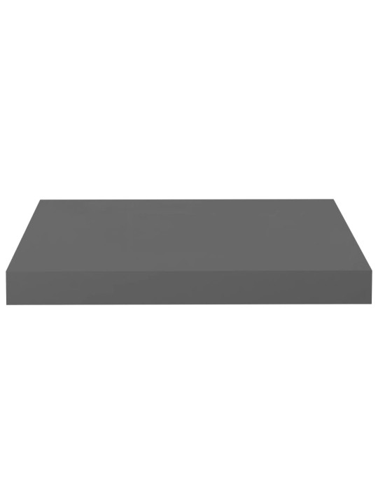 Plovoucí nástěnné police 2 ks šedé vysoký lesk 40x23x3,8 cm MDF