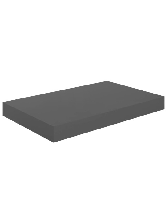 Plovoucí nástěnné police 4 ks šedé vysoký lesk 40x23x3,8 cm MDF