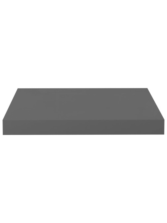 Plovoucí nástěnné police 4 ks šedé vysoký lesk 40x23x3,8 cm MDF