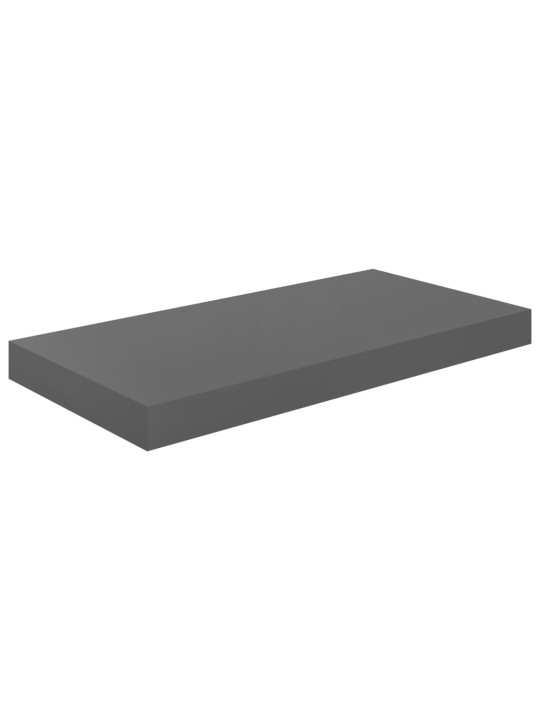 Plovoucí nástěnné police 4 ks šedé vysoký lesk 50x23x3,8 cm MDF