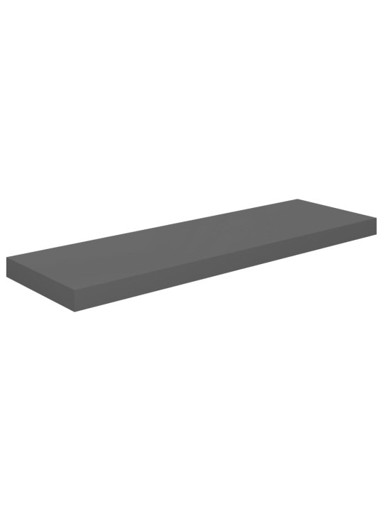 Plovoucí nástěnné police 4 ks lesklé šedé 80x23,5x3,8 cm MDF
