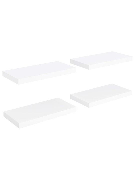 Plovoucí nástěnné police 4 ks bílé 50 x 23 x 3,8 cm MDF