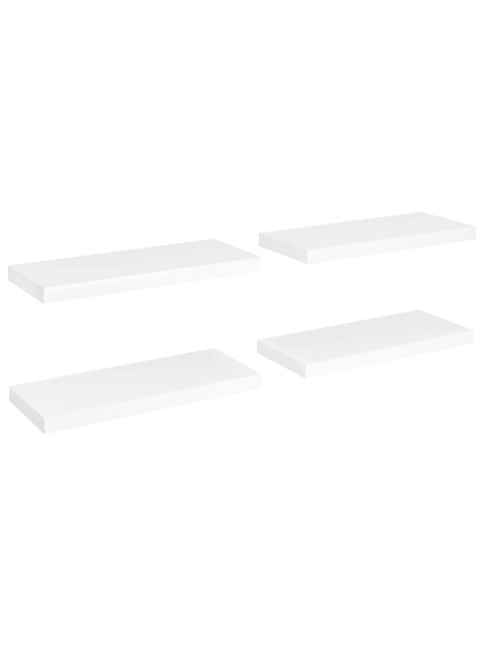 Plovoucí nástěnné police 4 ks bílé 60 x 23,5 x 3,8 cm MDF