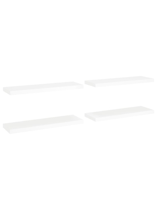 Plovoucí nástěnné police 4 ks bílé 80 x 23,5 x 3,8 cm MDF