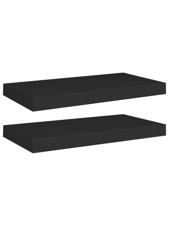 Plovoucí nástěnné police 2 ks černé 50 x 23 x 3,8 cm MDF