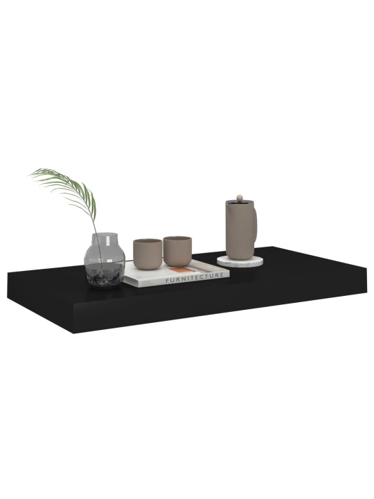 Plovoucí nástěnné police 2 ks černé 50 x 23 x 3,8 cm MDF