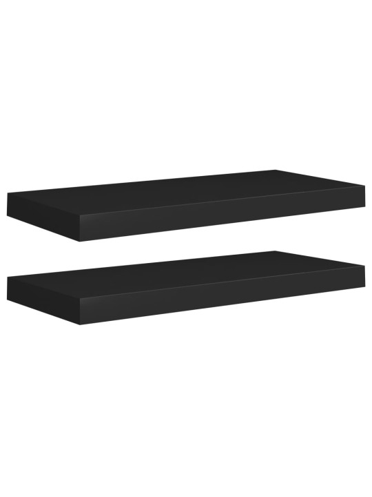 Plovoucí nástěnné police 2 ks černé 60 x 23,5 x 3,8 cm MDF