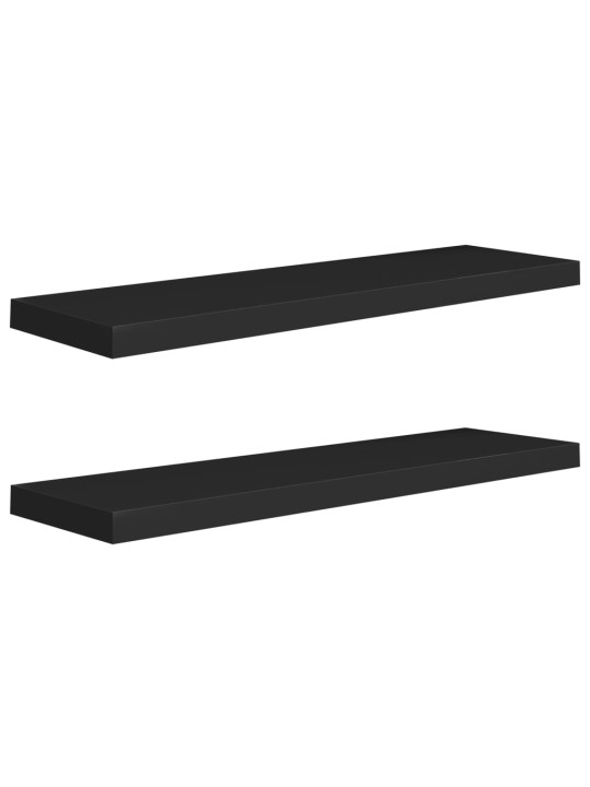 Plovoucí nástěnné police 2 ks černé 90 x 23,5 x 3,8 cm MDF