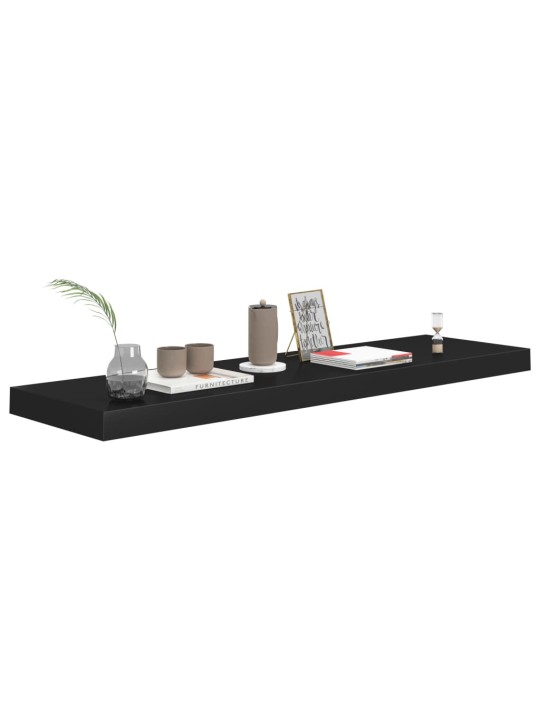 Plovoucí nástěnné police 4 ks černé 90 x 23,5 x 3,8 cm MDF