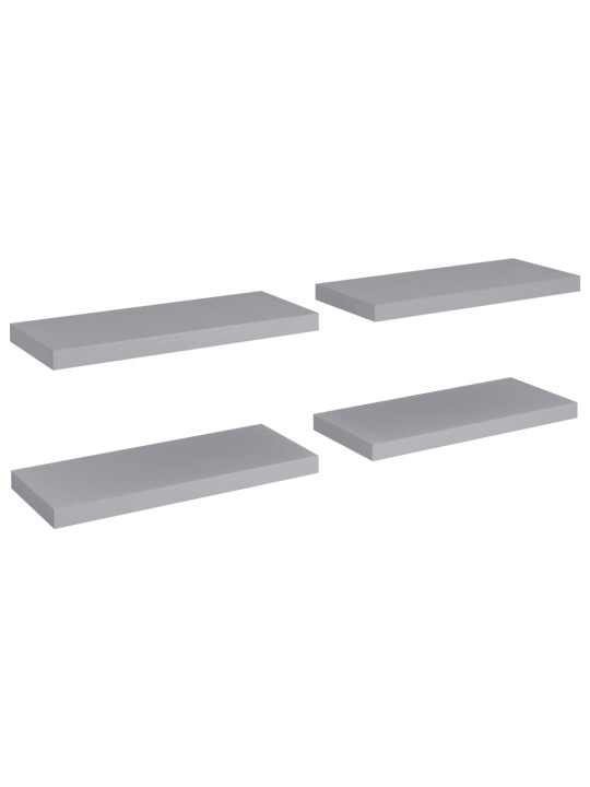 Plovoucí nástěnné police 4 ks šedé 60 x 23,5 x 3,8 cm MDF