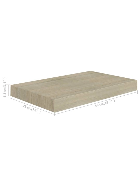 Plovoucí nástěnné police 4 ks dub 40 x 23 x 3,8 cm MDF