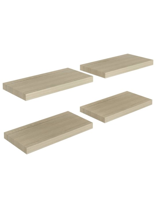 Plovoucí nástěnné police 4 ks dub 50 x 23 x 3,8 cm MDF