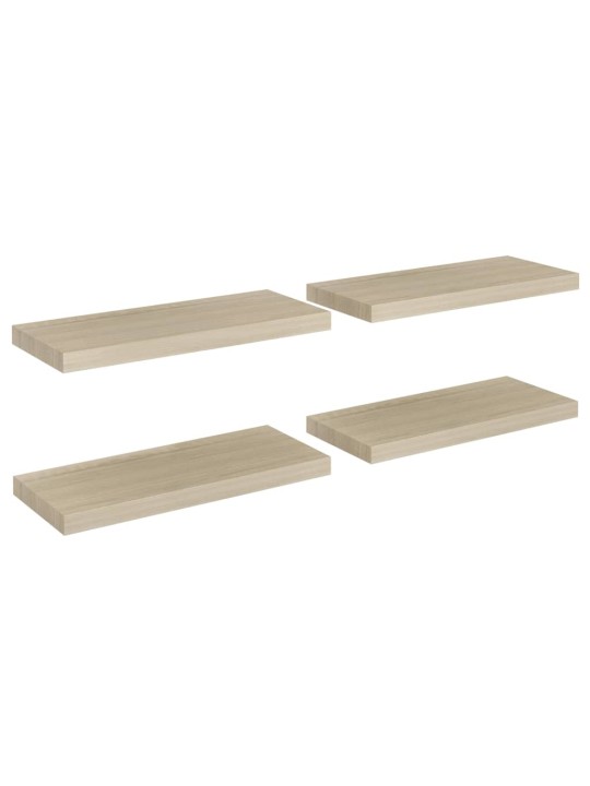 Plovoucí nástěnné police 4 ks dub 60 x 23,5 x 3,8 cm MDF