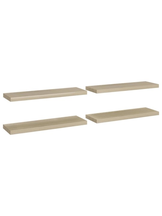Plovoucí nástěnné police 4 ks dub 80 x 23,5 x 3,8 cm MDF