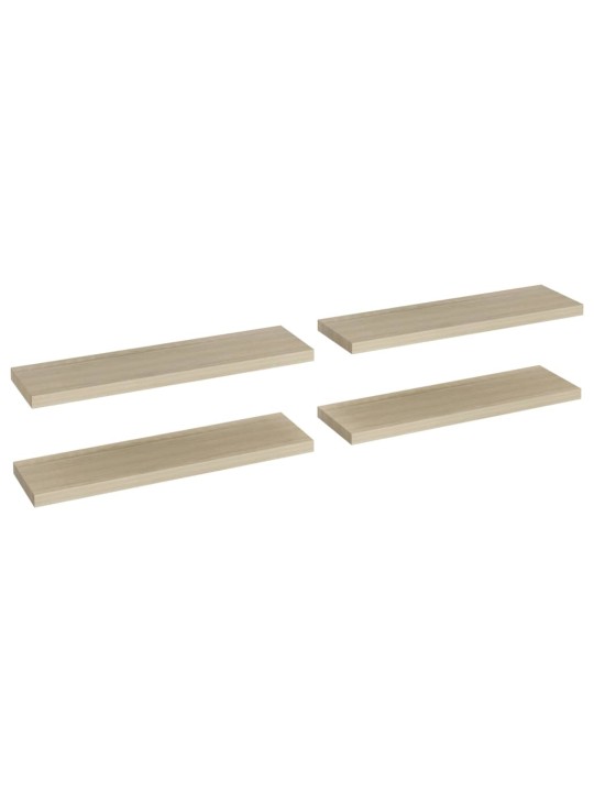 Plovoucí nástěnné police 4 ks dub 90 x 23,5 x 3,8 cm MDF