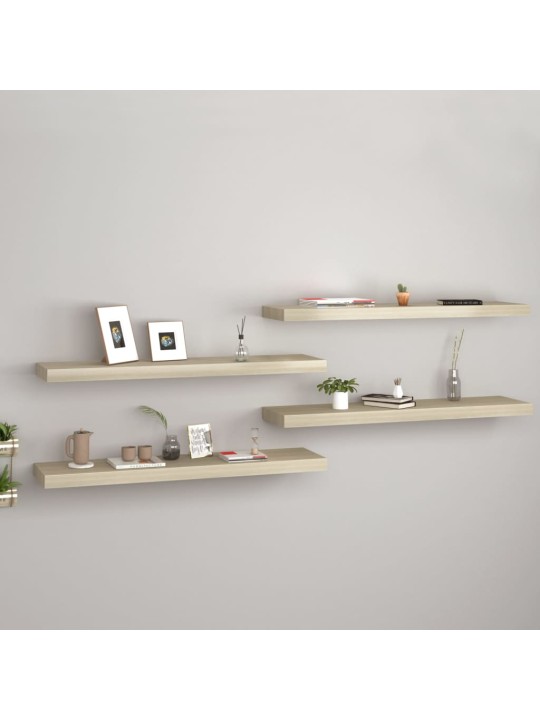 Plovoucí nástěnné police 4 ks dub 90 x 23,5 x 3,8 cm MDF