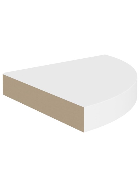 Plovoucí rohové police 4 ks bílé 25 x 25 x 3,8 cm MDF