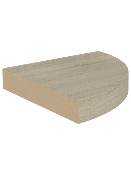 Plovoucí rohové police 4 ks dub 25 x 25 x 3,8 cm MDF