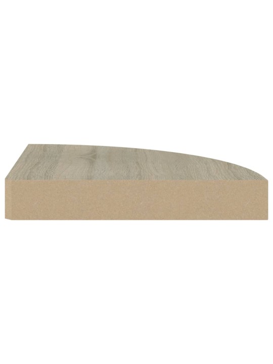 Plovoucí rohové police 4 ks dub 25 x 25 x 3,8 cm MDF