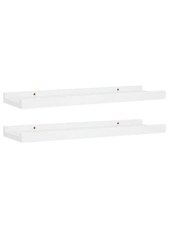 Poličky na zarámované obrázky 2 ks bílé 40 x 9 x 3 cm MDF