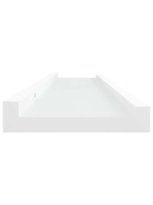 Poličky na zarámované obrázky 2 ks bílé 40 x 9 x 3 cm MDF