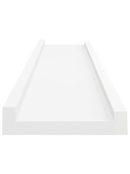 Poličky na zarámované obrázky 2 ks bílé 40 x 9 x 3 cm MDF