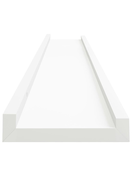 Poličky na zarámované obrázky 2 ks bílé 80 x 9 x 3 cm MDF