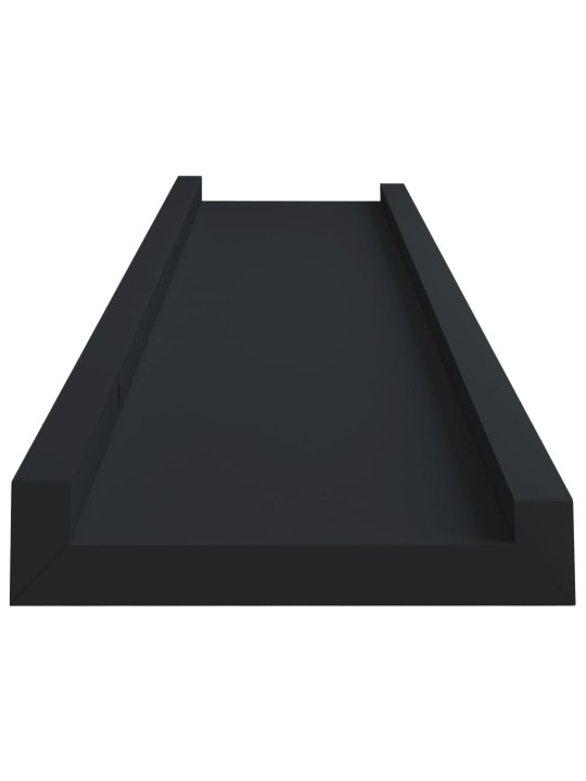 Poličky na zarámované obrázky 2 ks černé 40 x 9 x 3 cm MDF
