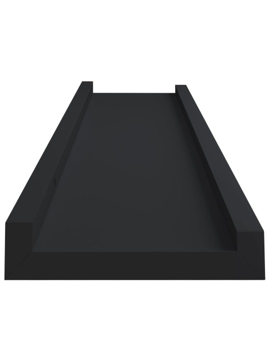 Poličky na zarámované obrázky 2 ks černé 60 x 9 x 3 cm MDF