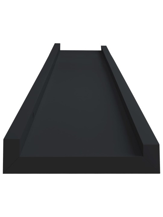 Poličky na zarámované obrázky 2 ks černé 80 x 9 x 3 cm MDF