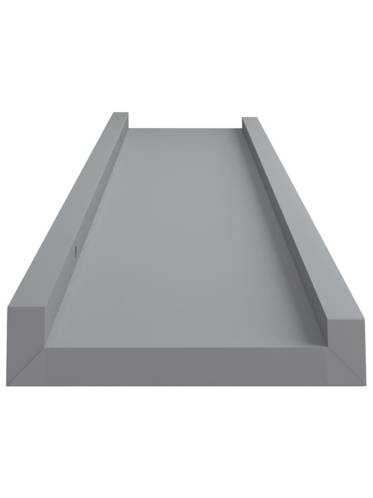 Poličky na zarámované obrázky 2 ks šedé 40 x 9 x 3 cm MDF