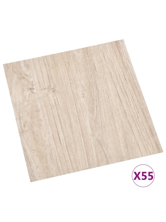 Samolepicí podlahové desky 55 ks PVC 5,11 m² světle hnědé